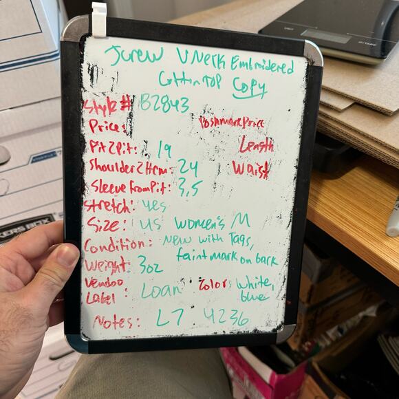 J Crew V Neck Embroidered Short Sleeve 100% Cotton Top US Women's M New - Picture 7 of 7